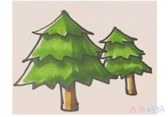 松树的画法涂颜色 松树简笔画怎么画