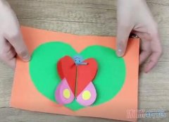 手工折纸爱心蝴蝶卡片的折法视频教程简单漂亮