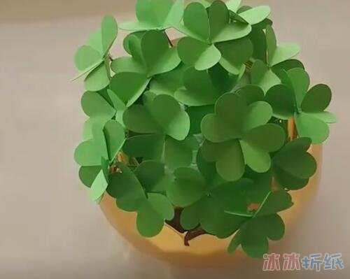 儿童手工四叶草盆栽折纸视频教程简单漂亮
